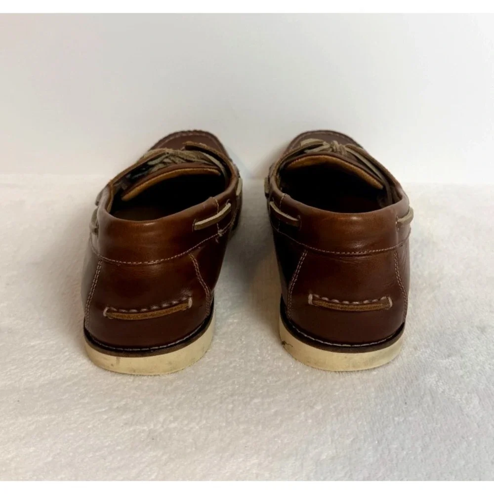 Vionic Men's Brown Leather Boat Shoes Loafers Comfort Casual Size 12